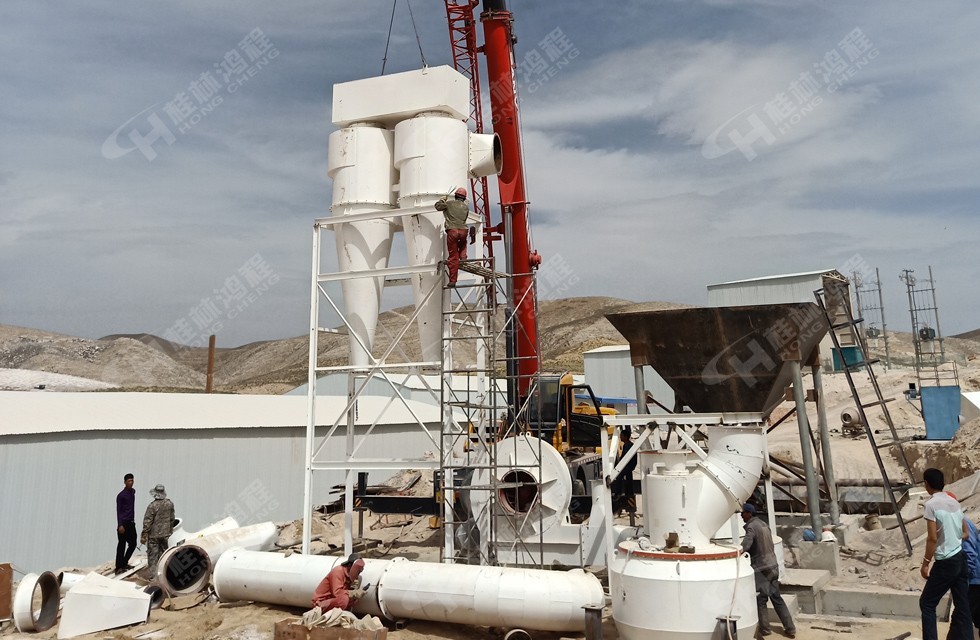 HCQ1500擺式磨粉機寧夏客戶安裝現場